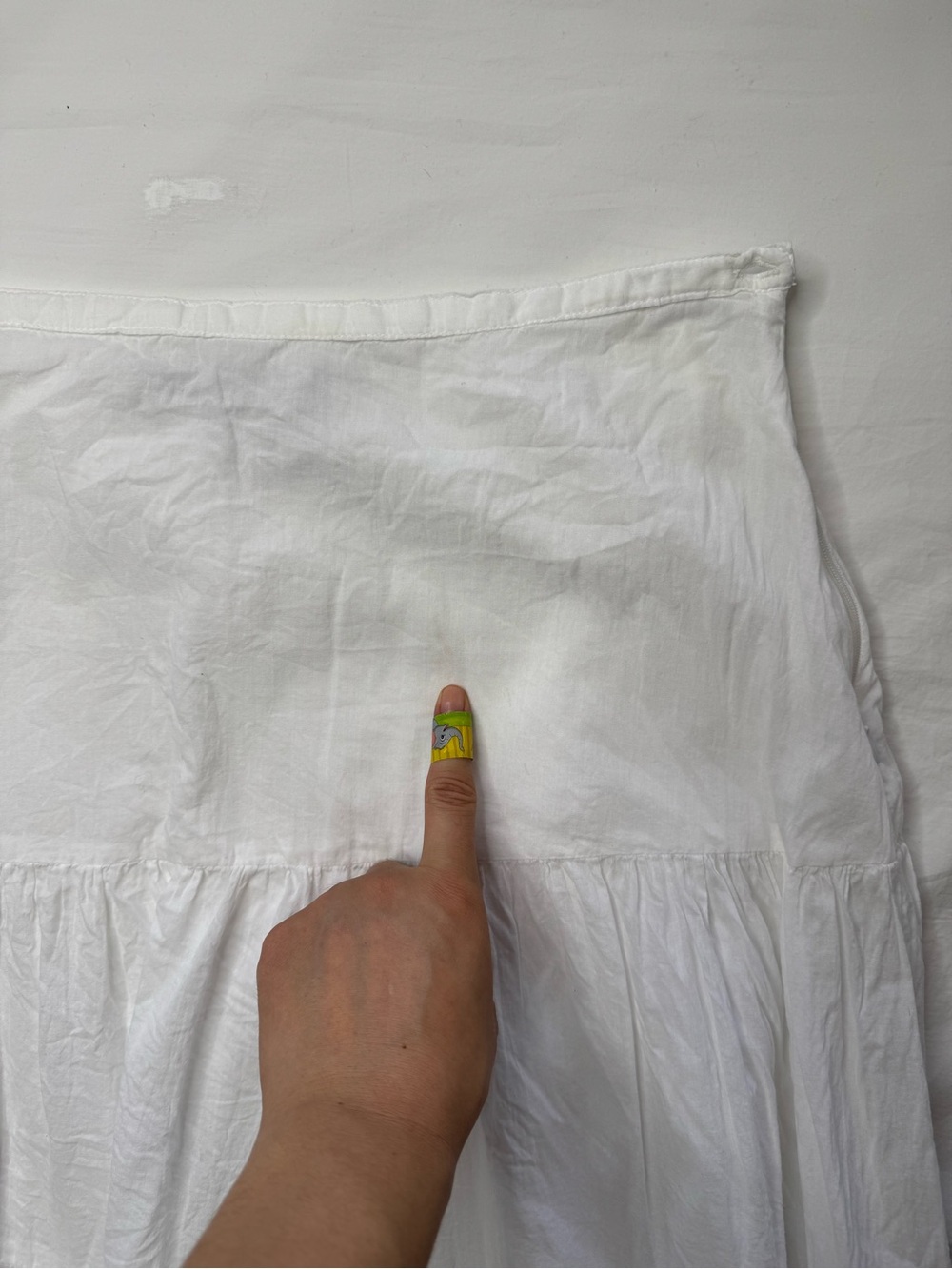 New Direction - White Tiered Boho Midi Skirt 100% Cotton - Picture 10 of 10